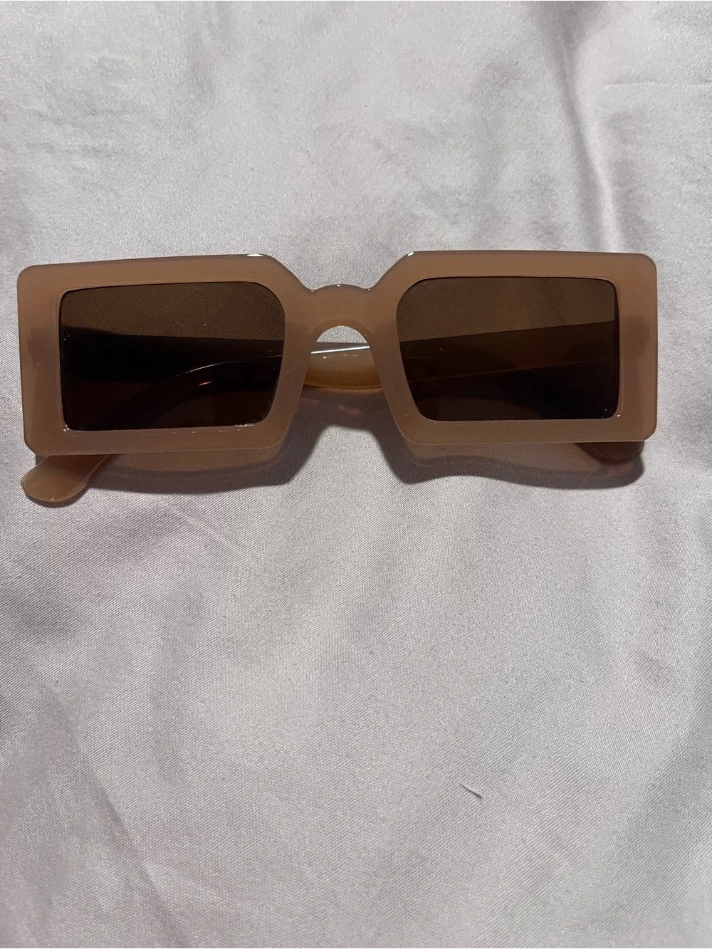 Beige Rectangular Women’s Sunglasses